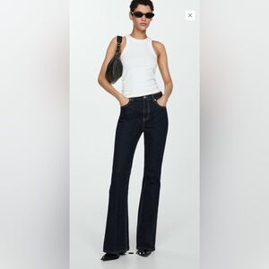 Mango Violet rinse-wash flared jeans